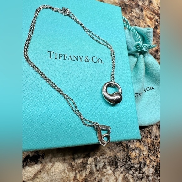 Authentic  Tiffany & Co. Elsa Peretti® Eternal Circle Necklace - Picture 4 of 4